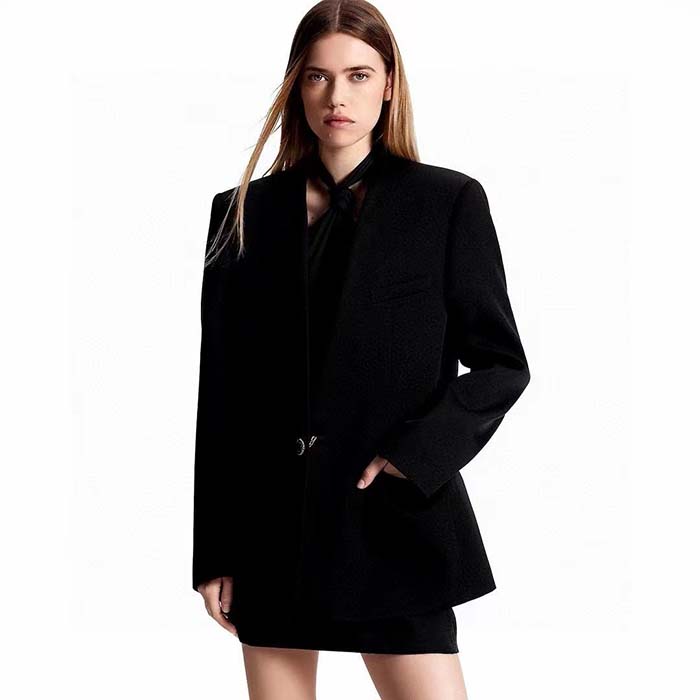 Louis Vuitton Women LV Jewel Button Tuxedo Jacket Black
