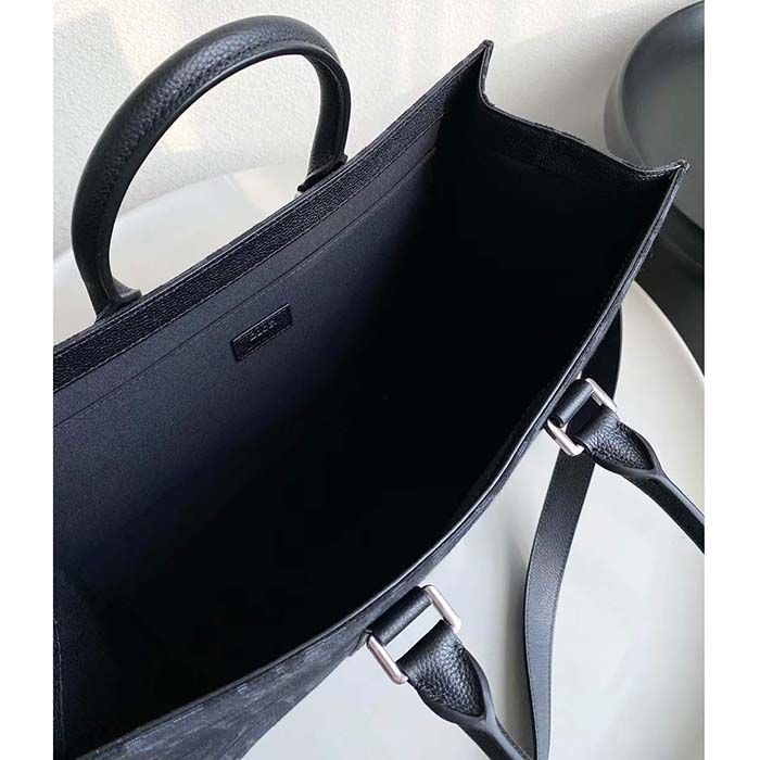 Dior Unisex CD East-West Tote Bag Black Maxi Dior Oblique Jacquard