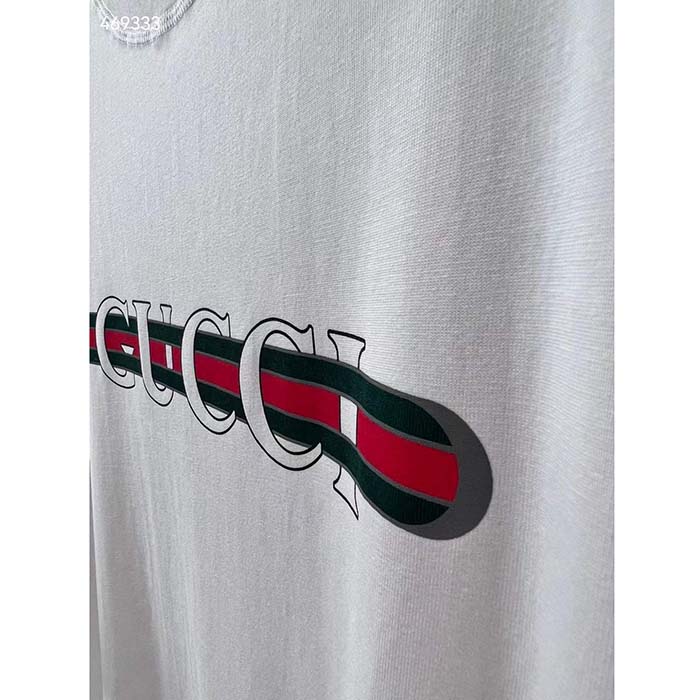 G*u*i men gg cotton jersey t-shirt print white crewneck short sleeves oversize fit