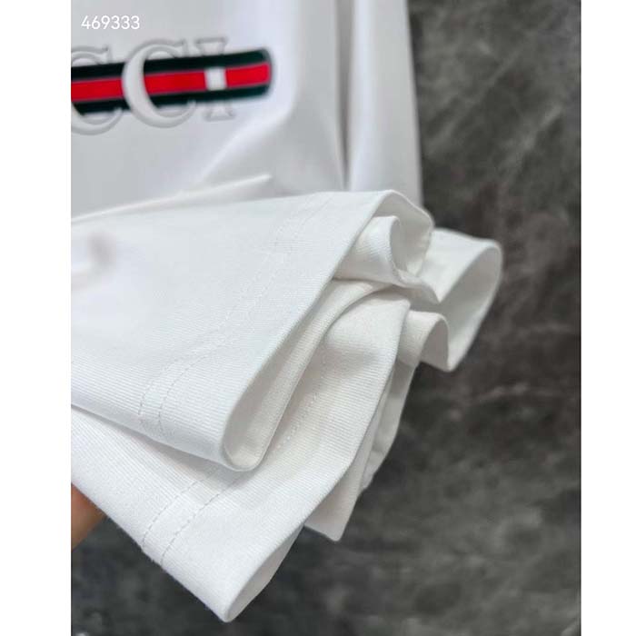 G*u*i men gg cotton jersey t-shirt print white crewneck short sleeves oversize fit