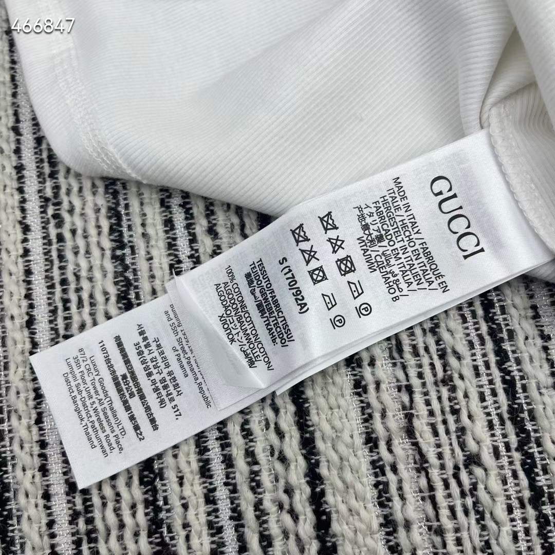 G*u*i women gg rib cotton tank top G*u*i print white scoop neck sleeveless