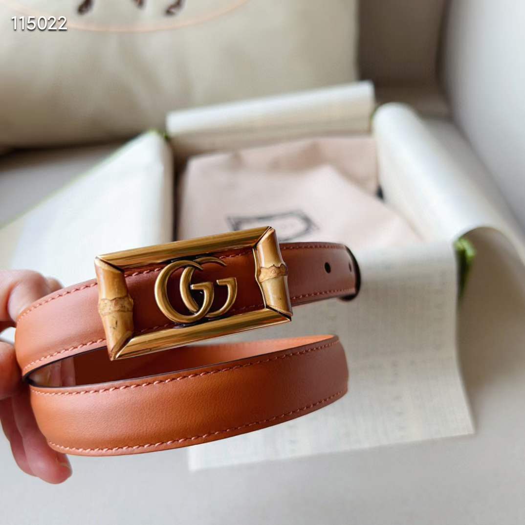 G*u*i unisex gg belt double g buckle bamboo cuir leather 1.8 cm width