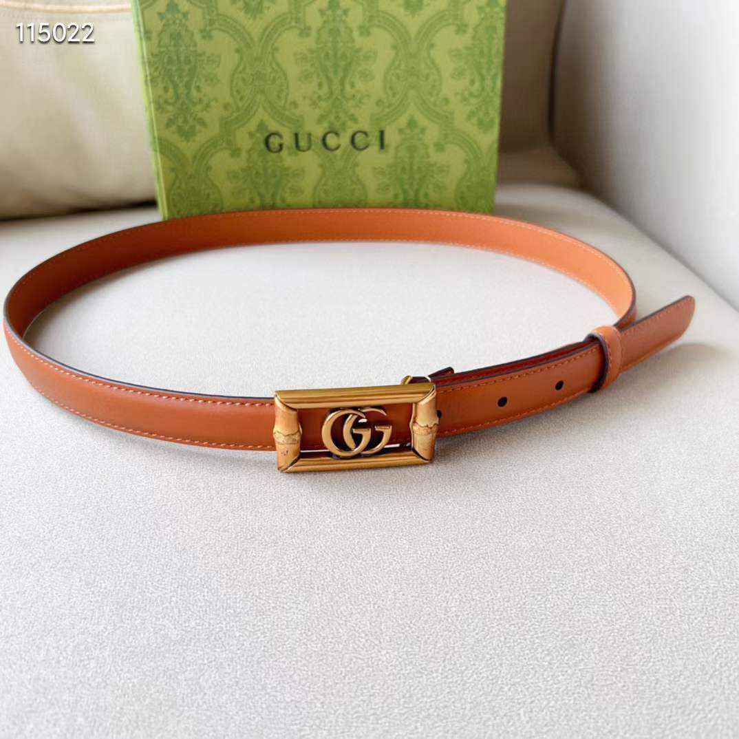 G*u*i unisex gg belt double g buckle bamboo cuir leather 1.8 cm width