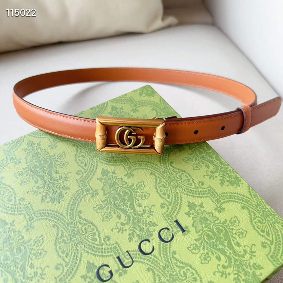 G*u*i unisex gg belt double g buckle bamboo cuir leather 1.8 cm width