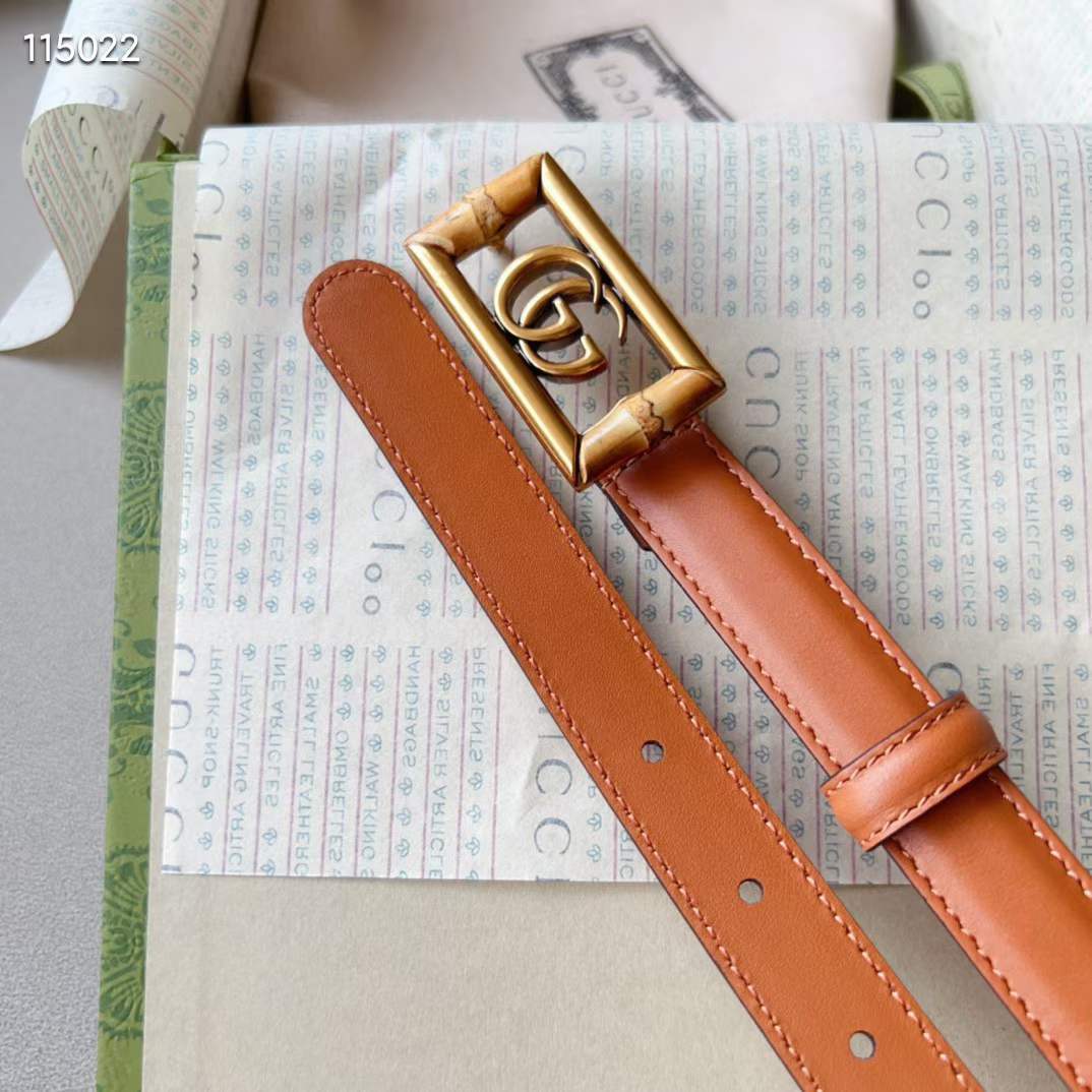 G*u*i unisex gg belt double g buckle bamboo cuir leather 1.8 cm width