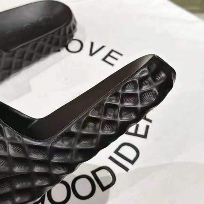 G*u*i unisex gg interlocking g slide sandal black textured rubber