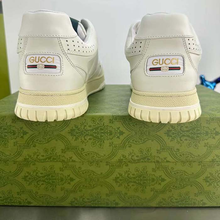 G*u*i unisex gg re-web sneaker white leather low 3 cm heel