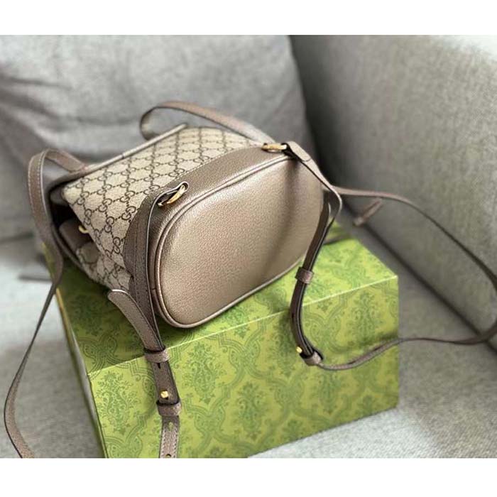 G*u*i unisex ophidia mini backpack beige ebony gg supreme canvas