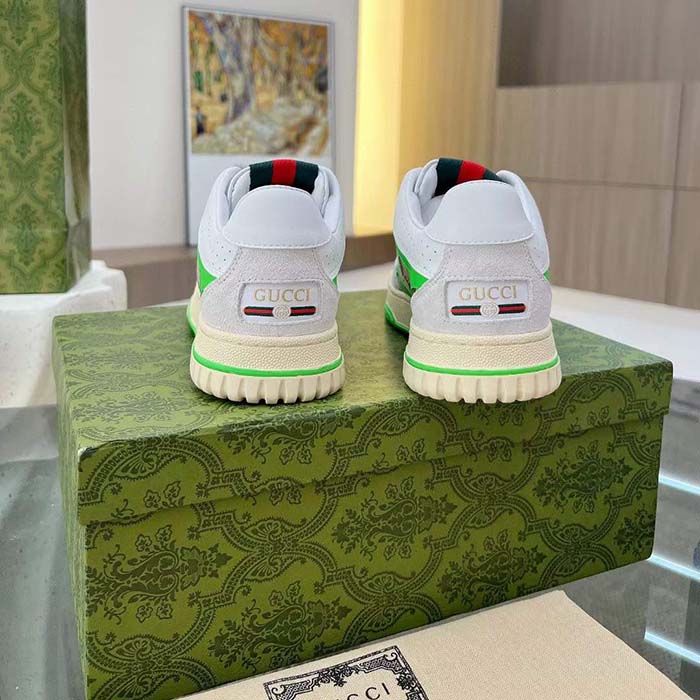 G*u*i unisex re-web sneaker beige ebony original gg canvas green low heel