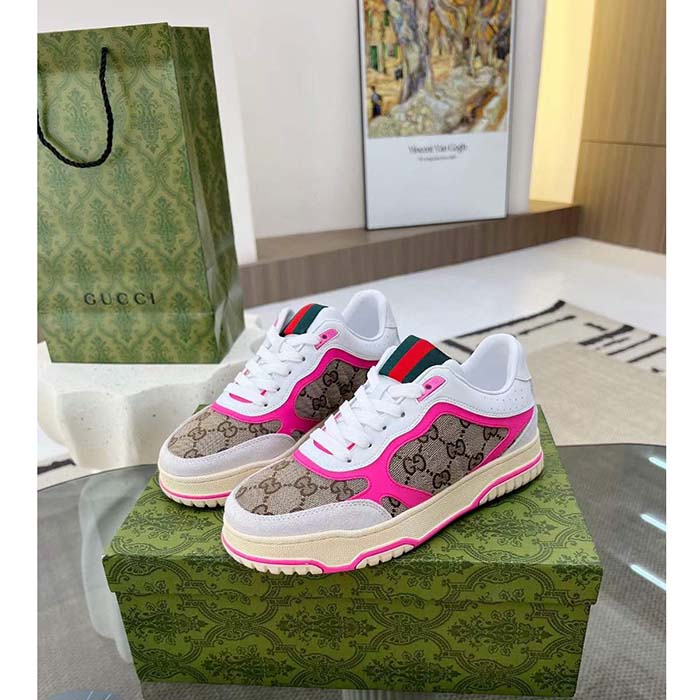 G*u*i unisex re-web sneaker beige ebony original gg canvas low heel
