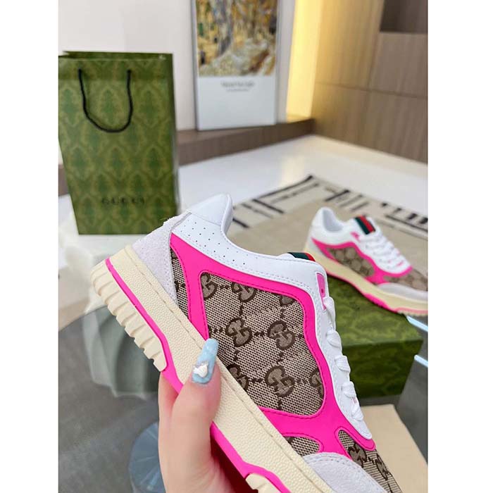 G*u*i unisex re-web sneaker beige ebony original gg canvas low heel