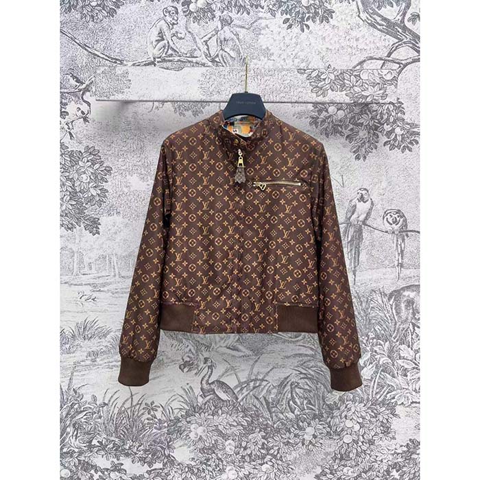 Louis Vuitton LV Men Reversible Elysee Palace Bomber Jacket Brown Double Sided