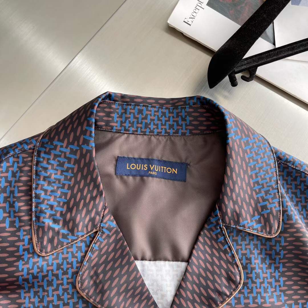 Louis Vuitton Men LV Long-Sleeved Damier Silk Pyjama Shirt Pyjama Fit 1AFJD0