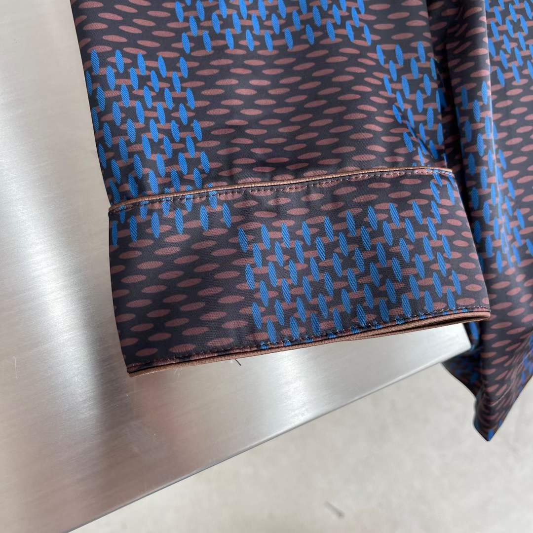 Louis Vuitton Men LV Long-Sleeved Damier Silk Pyjama Shirt Pyjama Fit 1AFJD0