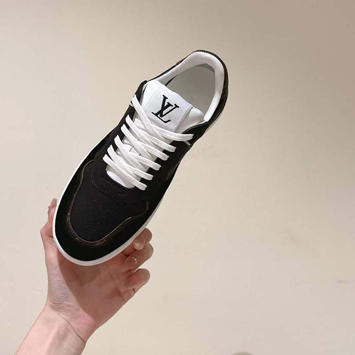 Louis Vuitton Unisex LV Stadium Sneaker Black Monogram-Debossed Calf Leather 1ACUJ3