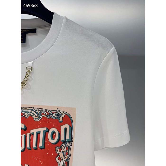 Louis Vuitton Men Flight Mode LV Travel Stamp T-Shirt Cotton White 1AFN04