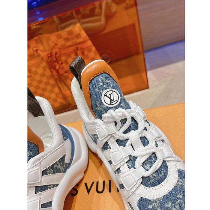 Louis Vuitton Women LV Archlight Sneaker Blue Monogram Denim Double Laces 1AC272
