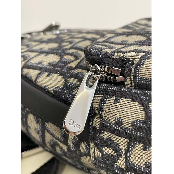 Dior Unisex CD Kids’ Mini Rider Backpack Beige Black Dior Oblique Jacquard