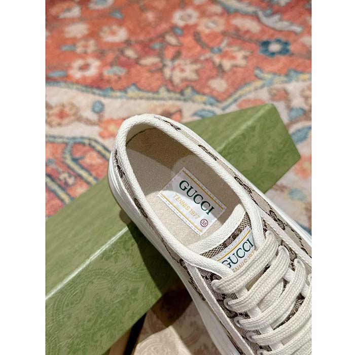 G*u*i unisex gg sneaker beige ebony original gg canvas low heel