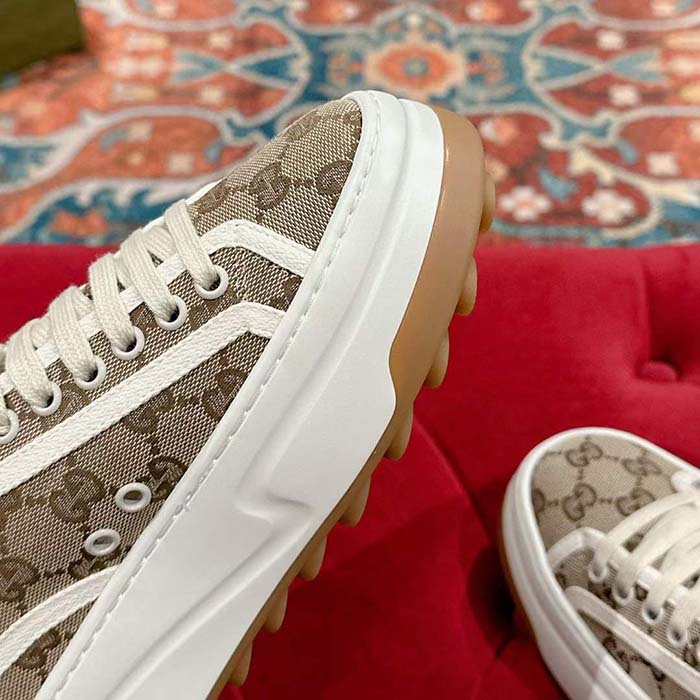 G*u*i unisex gg sneaker beige ebony original gg canvas low heel