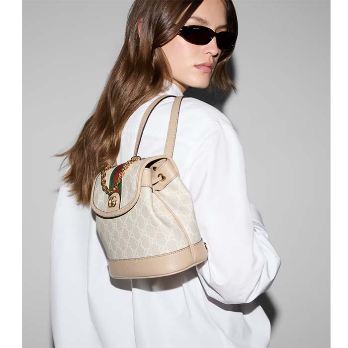 G*u*i unisex ophidia mini backpack beige white gg supreme canvas double g