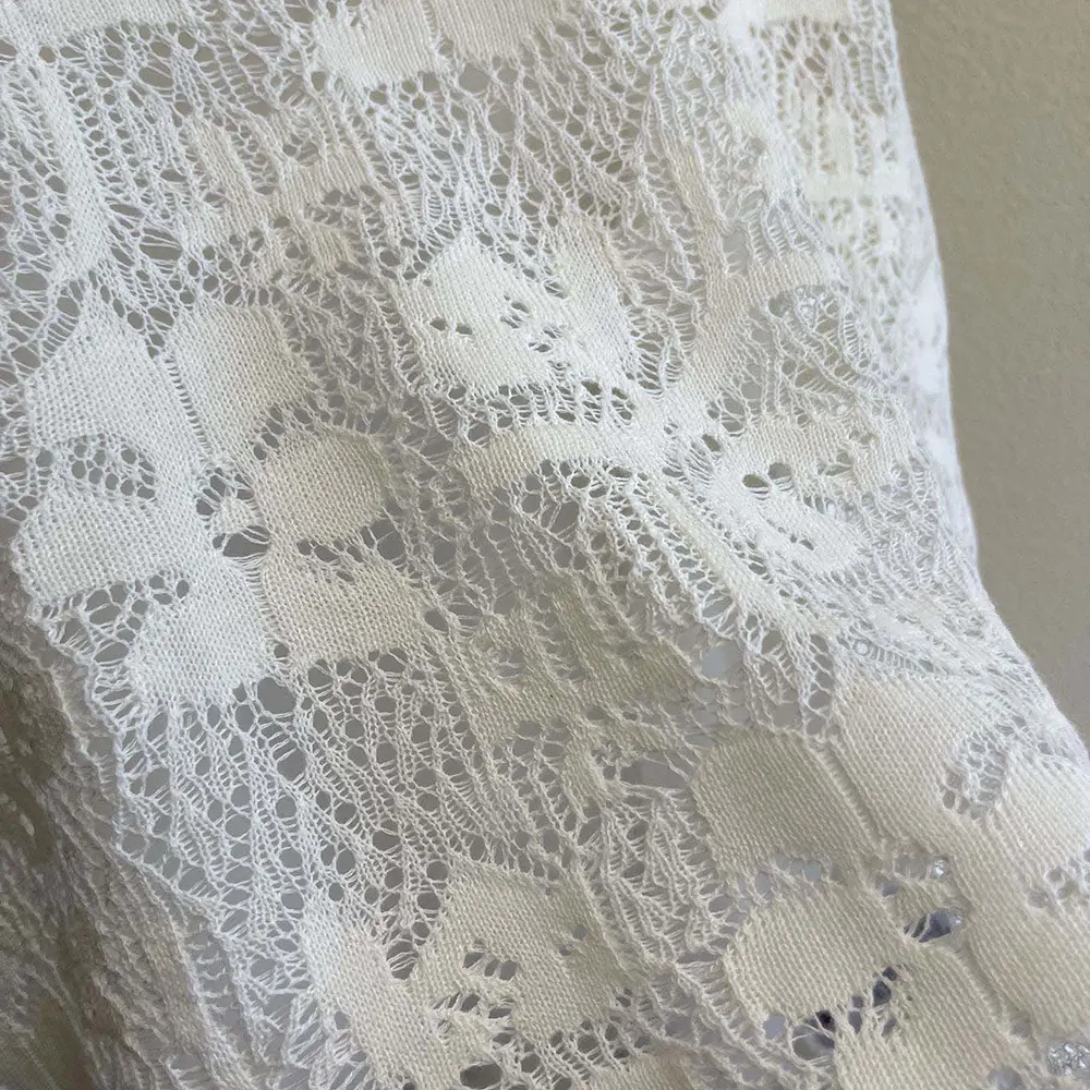 Dior Women Twinset Ecru Mohair and Alpaca Blend Lace