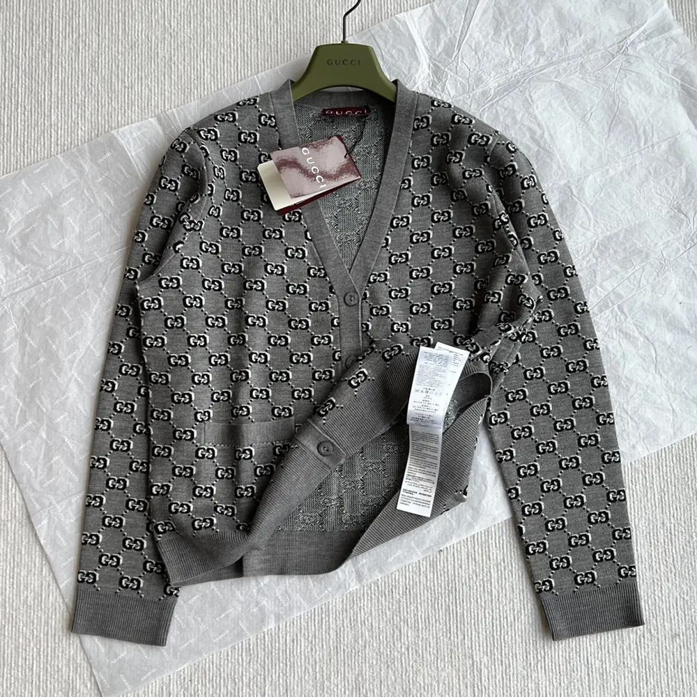 G*u*i women wool jacquard cardigan with gg shadow 798137xkd8r1136