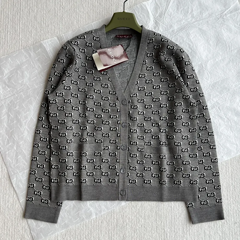 G*u*i women wool jacquard cardigan with gg shadow 798137xkd8r1136