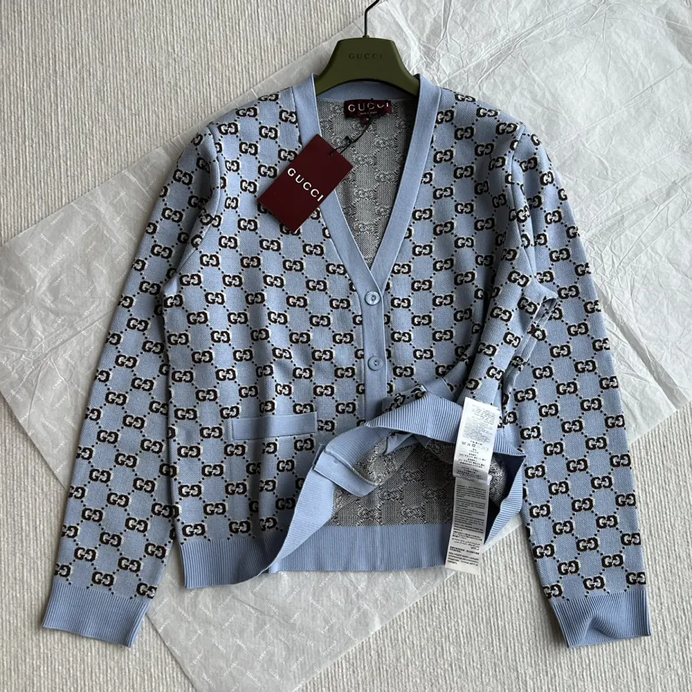 G*u*i women wool jacquard cardigan with gg shadow 798137xkd8r4544
