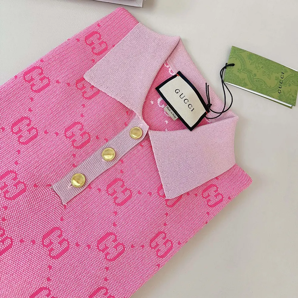 G*u*i women gg wool jacquard polo-pink 773631xkdk55152