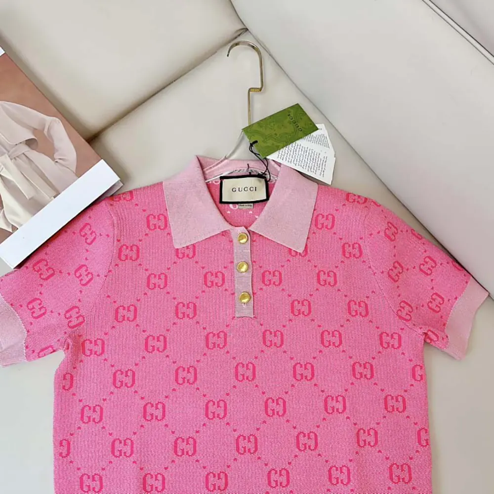 G*u*i women gg wool jacquard polo-pink 773631xkdk55152