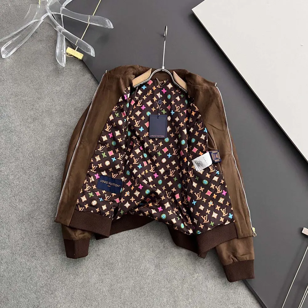 Louis Vuitton Men Embroidered Suede Calfskin Bomber 1AFPWH