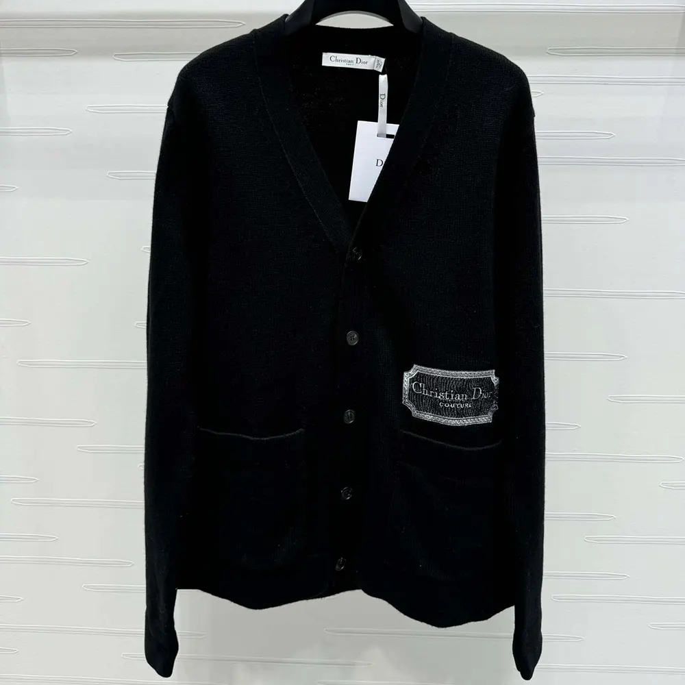 Dior Women Christian Dior Couture Cardigan Black Cashmere Jersey