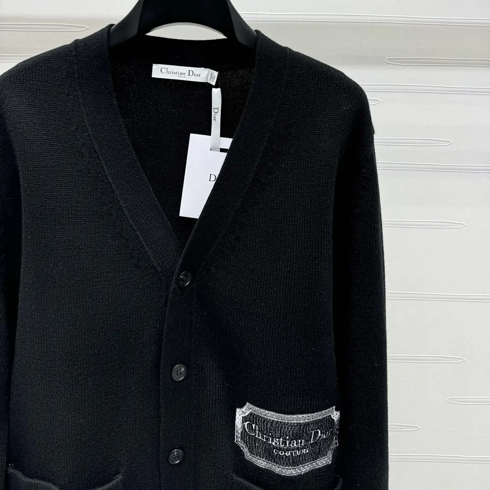 Dior Women Christian Dior Couture Cardigan Black Cashmere Jersey