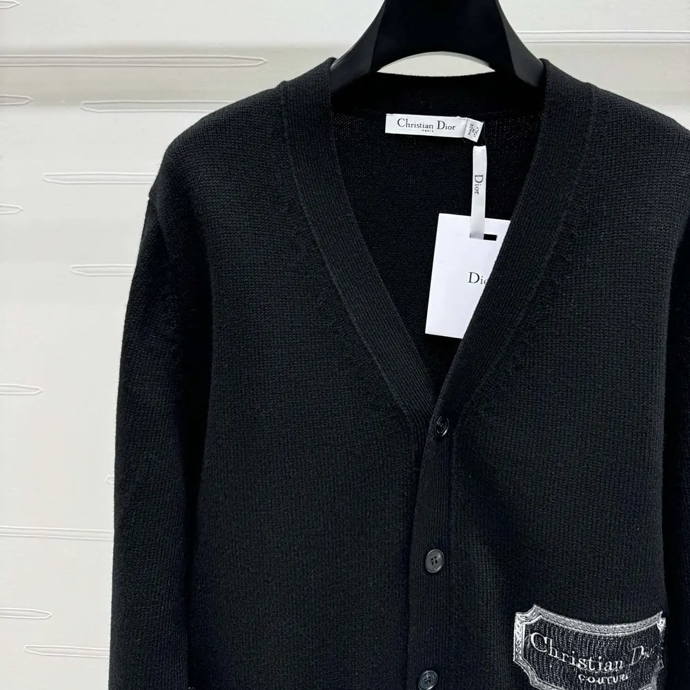 Dior Women Christian Dior Couture Cardigan Black Cashmere Jersey