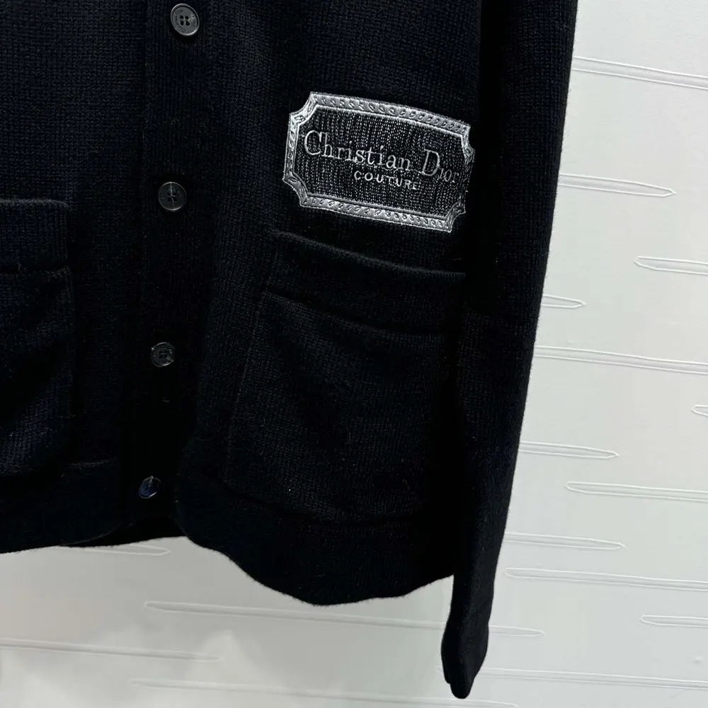 Dior Women Christian Dior Couture Cardigan Black Cashmere Jersey
