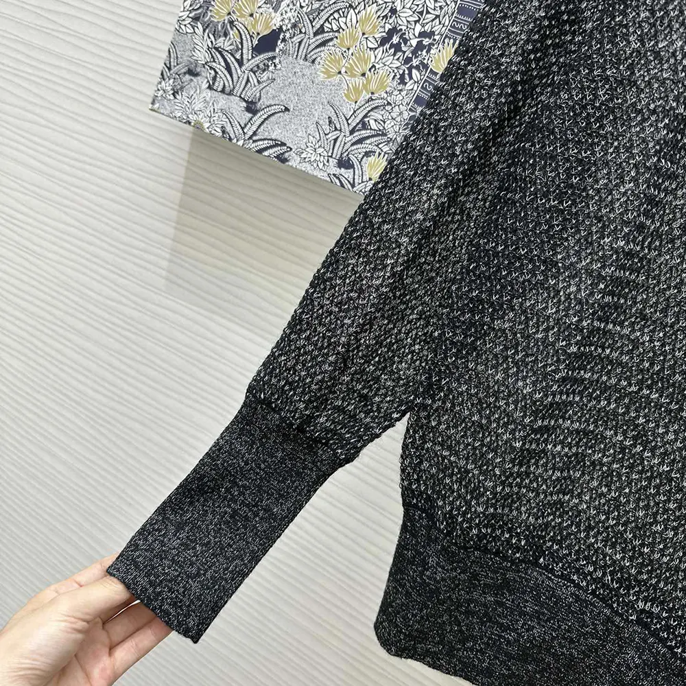 Dior Women Ascot Sweater Black Mohair Alpaca and Silk Blend Knit