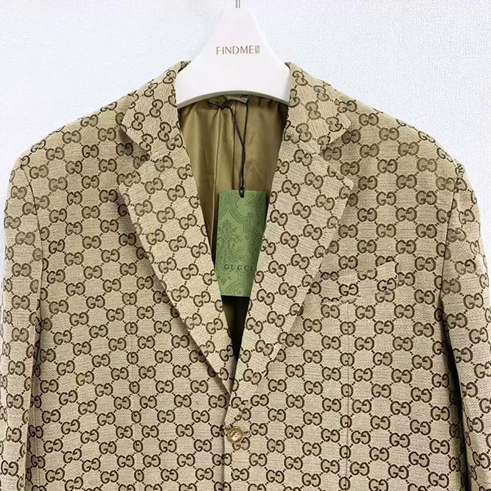 G*u*i men wool jacket with gg shadow-beige