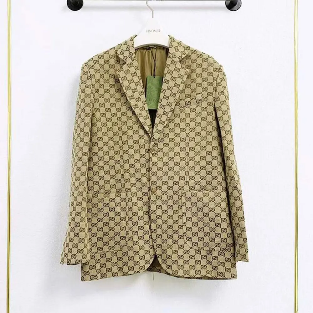 G*u*i men wool jacket with gg shadow-beige