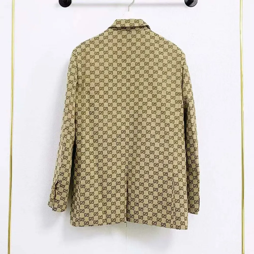 G*u*i men wool jacket with gg shadow-beige