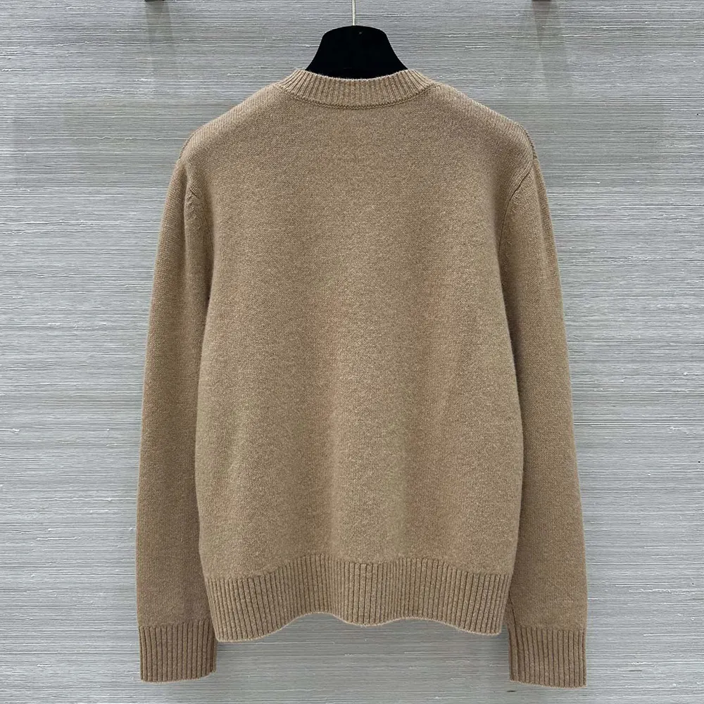 Dior Men DIOR AND LEWIS HAMILTON Sweater Brown Virgin Wool and Cashmere Intarsia