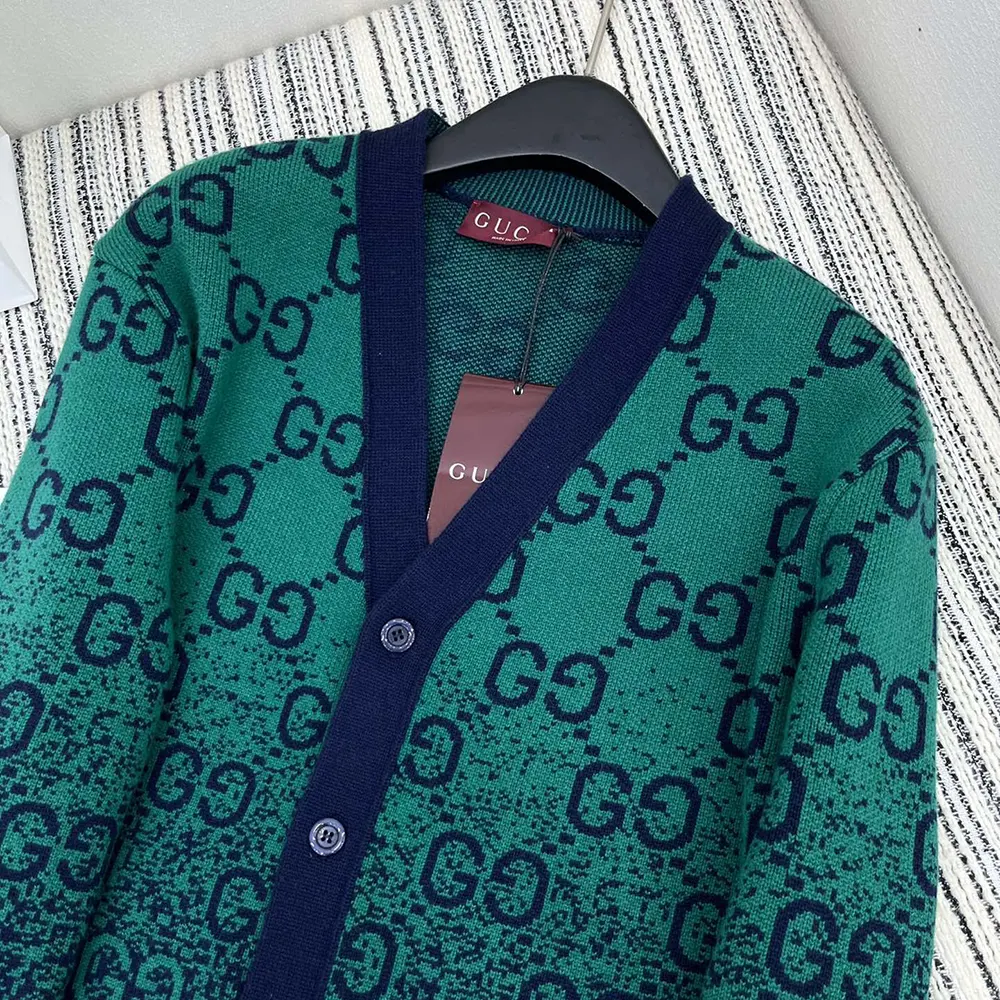 G*u*i men gg degrade wool jacquard cardigan ‎795012xkd423529
