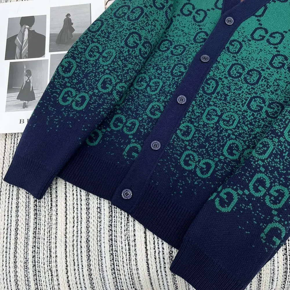 G*u*i men gg degrade wool jacquard cardigan ‎795012xkd423529