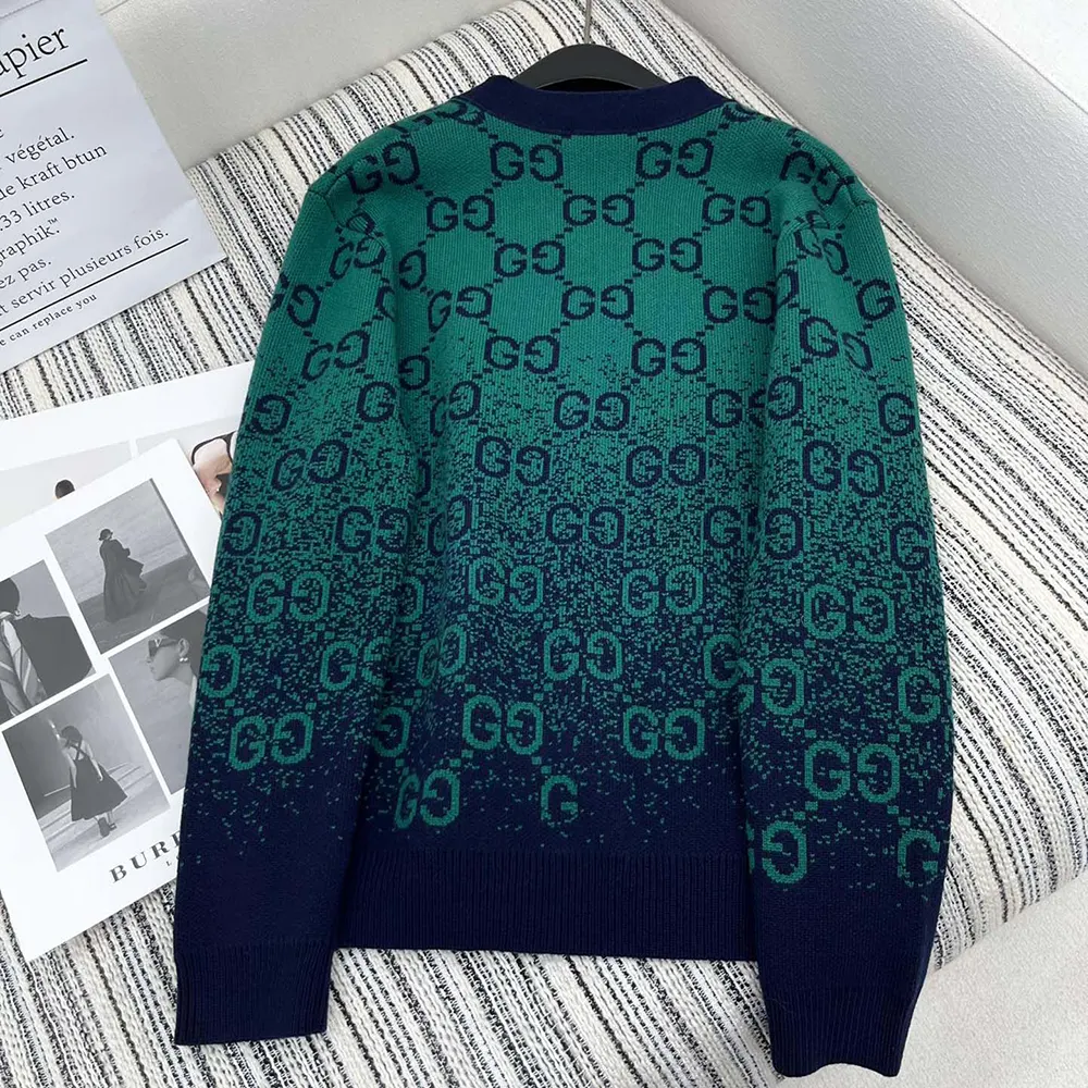 G*u*i men gg degrade wool jacquard cardigan ‎795012xkd423529