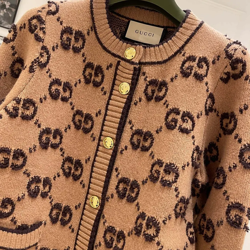 G*u*i women gg wool boucle jacquard cardigan 713300xkcna2668