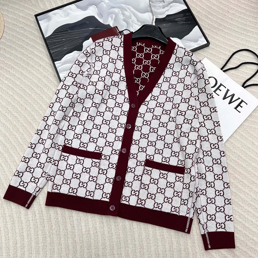 G*u*i women reversible gg wool jacquard cardigan 798157xkd8t6419