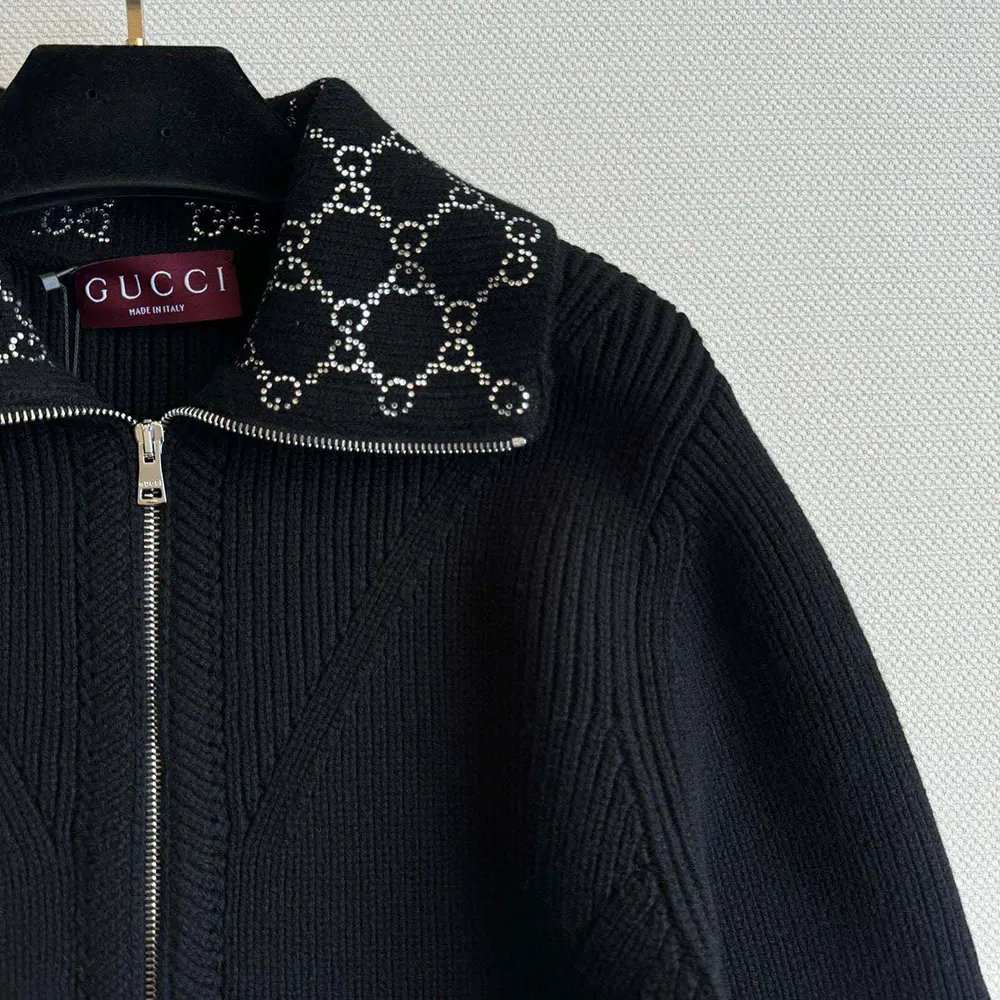 G*u*i men wool top with gg embroidery 794117xkd7y1043