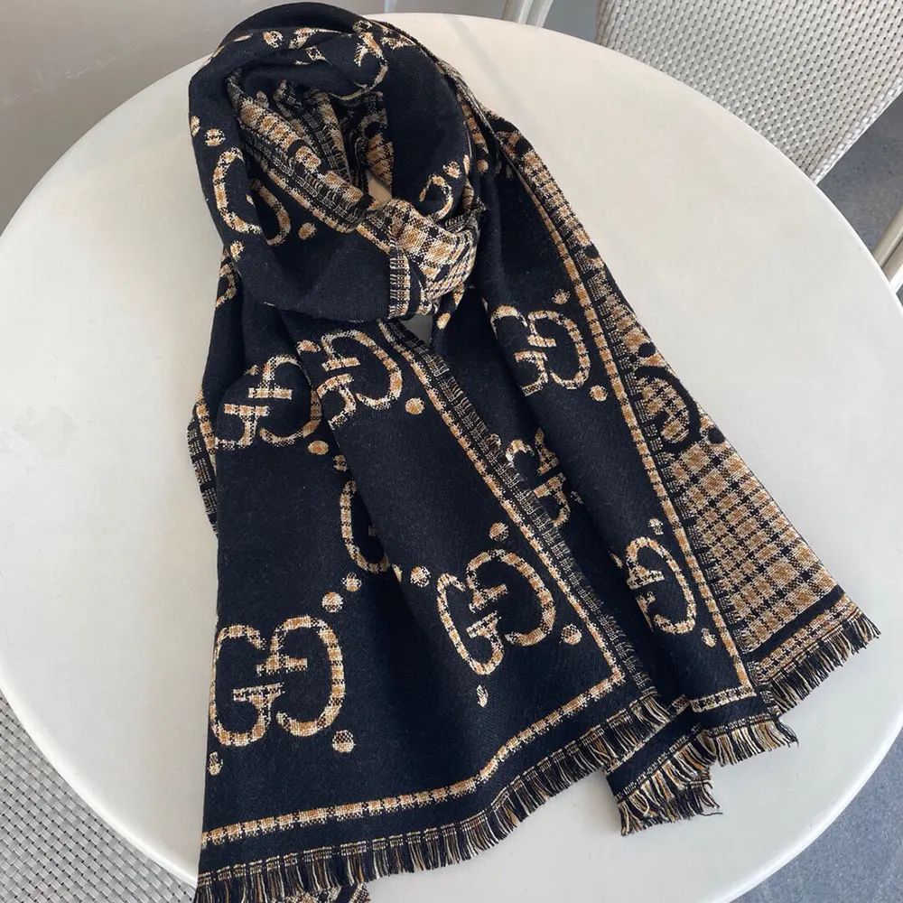 G*u*i unisex check gg wool scarf-black 6600254g3861066