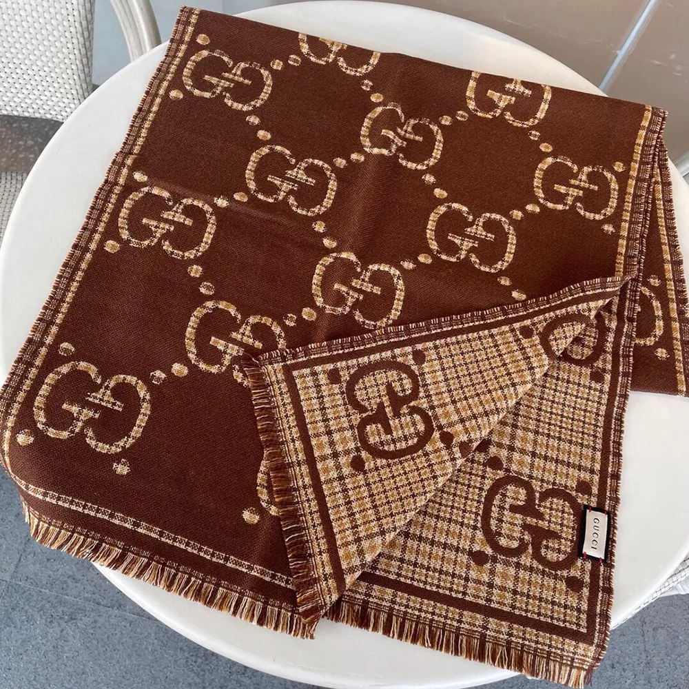 G*u*i unisex gg wool scarf-brown 6600254g3862579