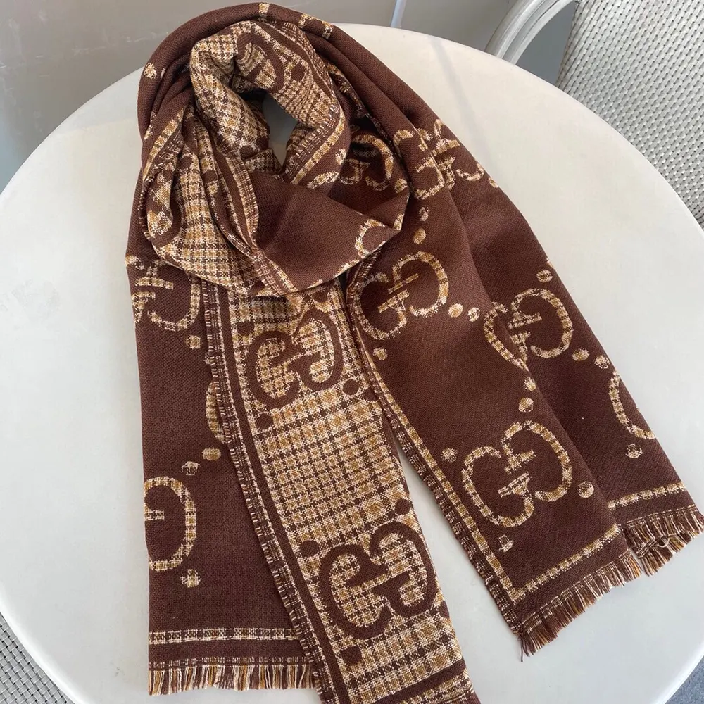 G*u*i unisex gg wool scarf-brown 6600254g3862579